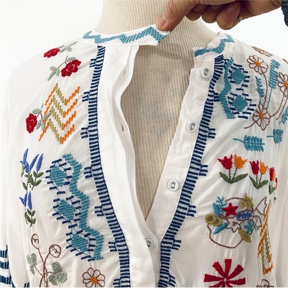 Johnny Was 100% silk embroidered blouse NEW - Picture 10 of 15
